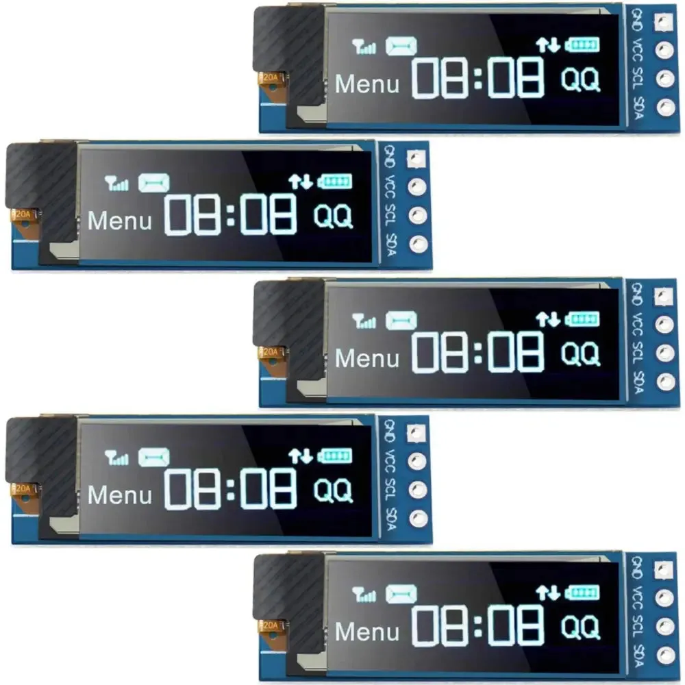 0.91 Inch I2C OLED Display Module Blue I2C OLED Screen Driver DC 3.3~5V (5x)