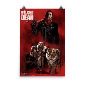 11 Weeks of TWD – Season 7 by Rafael de Latorre Premium Satin Poster