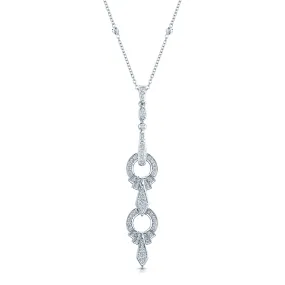 18ct White Gold Art Deco Style Diamond Pendant