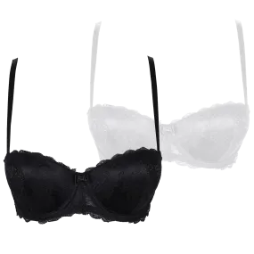 2 Pack All Over Lace Balcony Bra