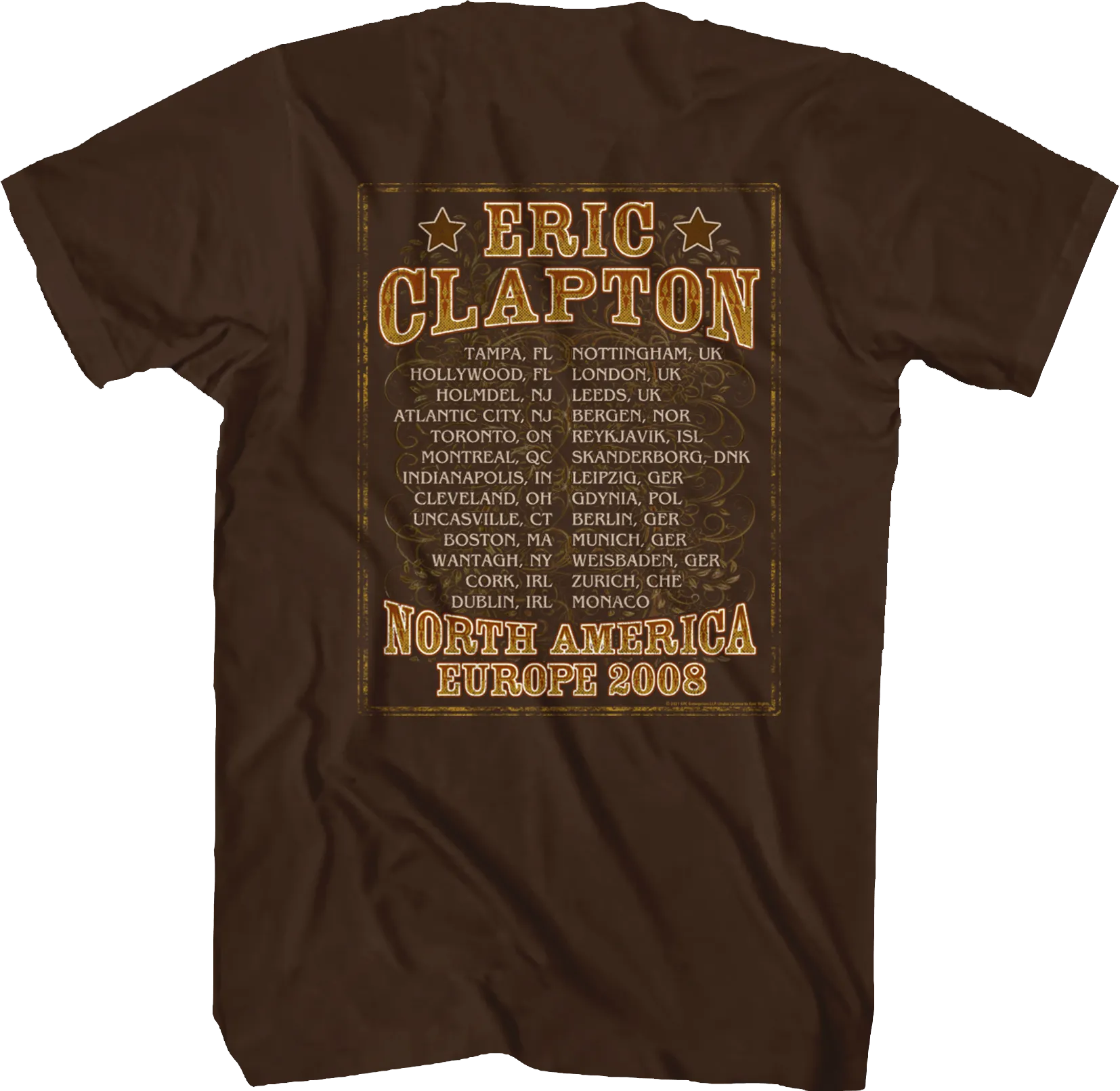 2008 Tour Eric Clapton T-Shirt