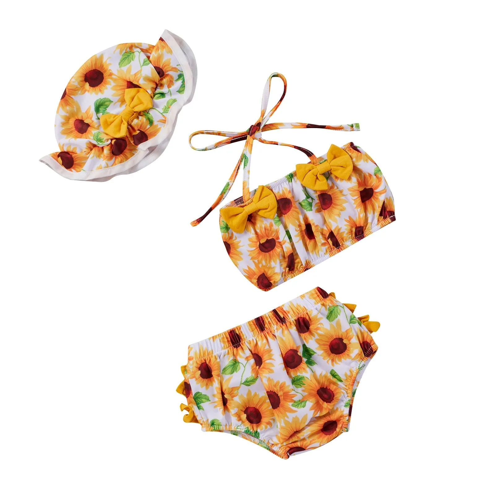 3-Piece Baby Sunflower Swimwears