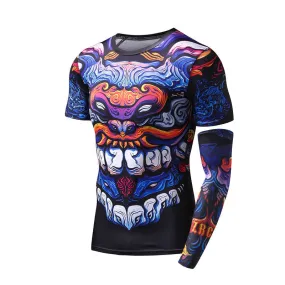 3D Printed Yakuza Colorful Monster Shirt with Sleeve