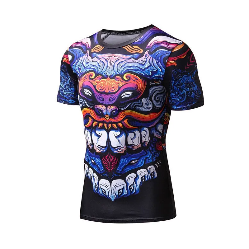 3D Printed Yakuza Colorful Monster Shirt with Sleeve