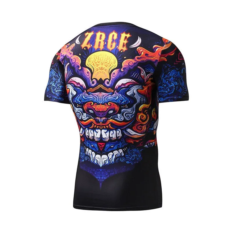 3D Printed Yakuza Colorful Monster Shirt with Sleeve