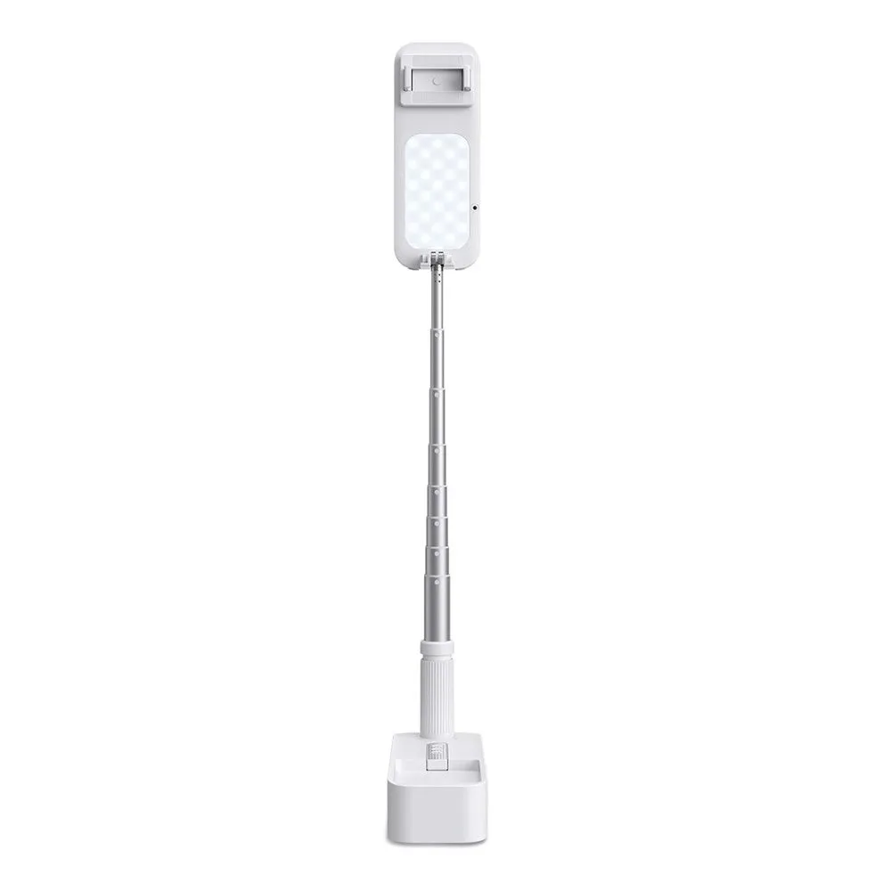 4smarts LoomiPod Fold Selfie Stander m. Led Lampe & Bluetooth Fjernbetjening - Hvid