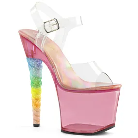 7" Glitter Ombre Unicorn Heel Featuring Tinted Platform (UNICORN-708T)