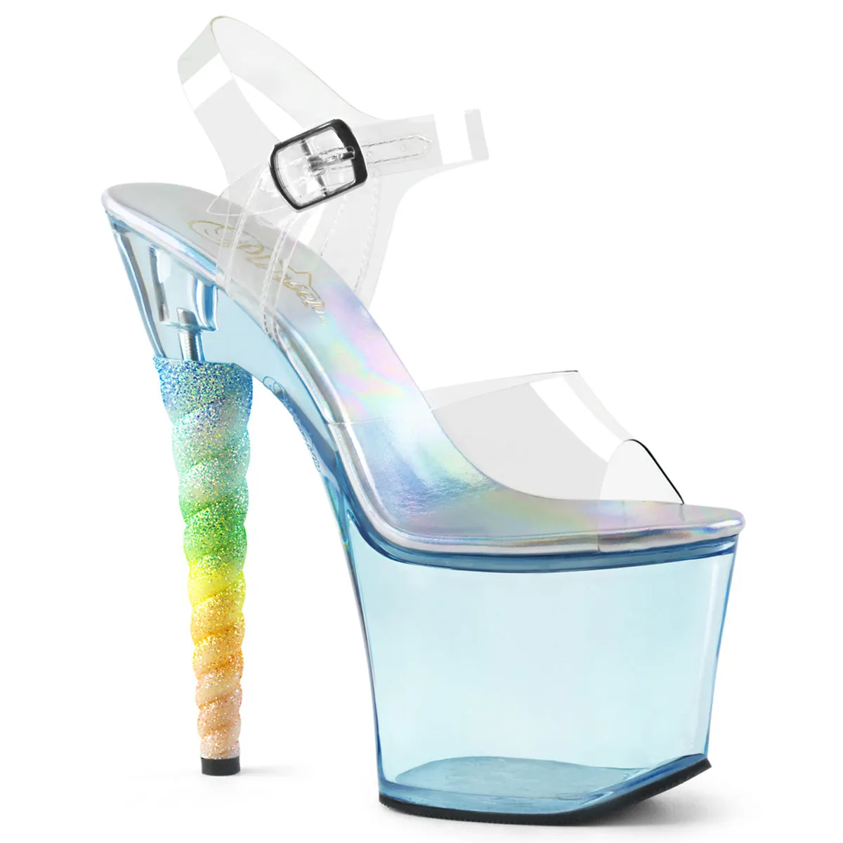 7" Glitter Ombre Unicorn Heel Featuring Tinted Platform (UNICORN-708T)