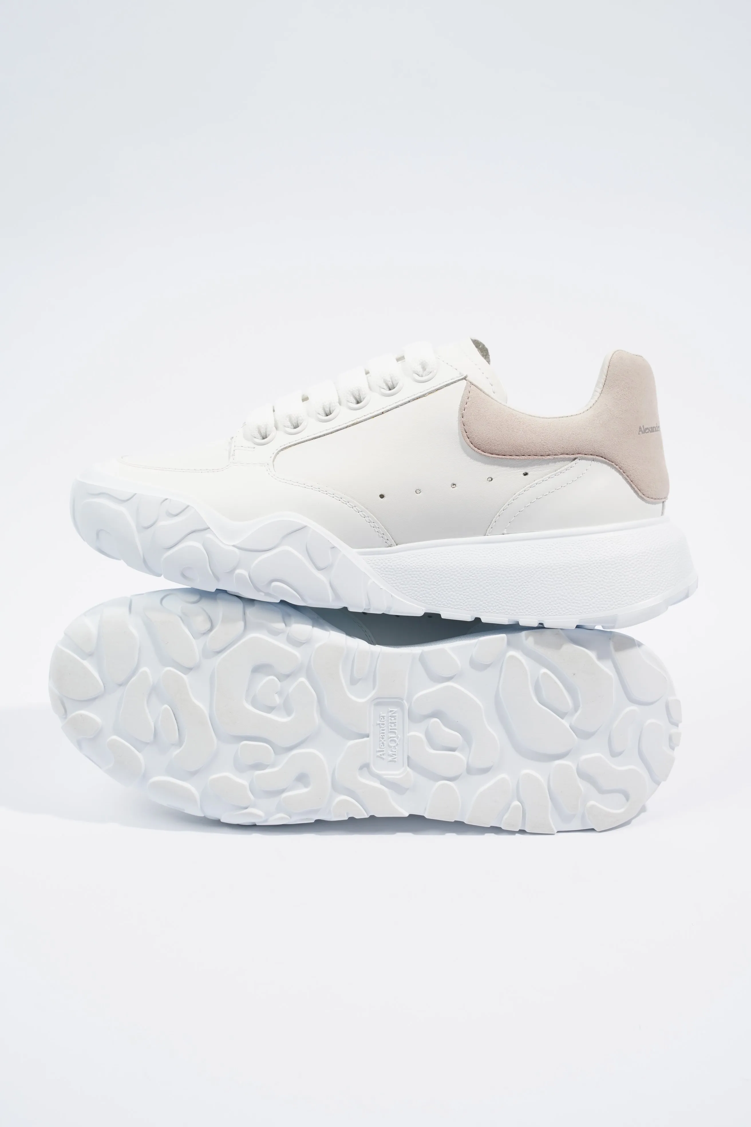 Alexander McQueen Court Sneaker White / Nude Tab EU 37.5 / UK 4.5