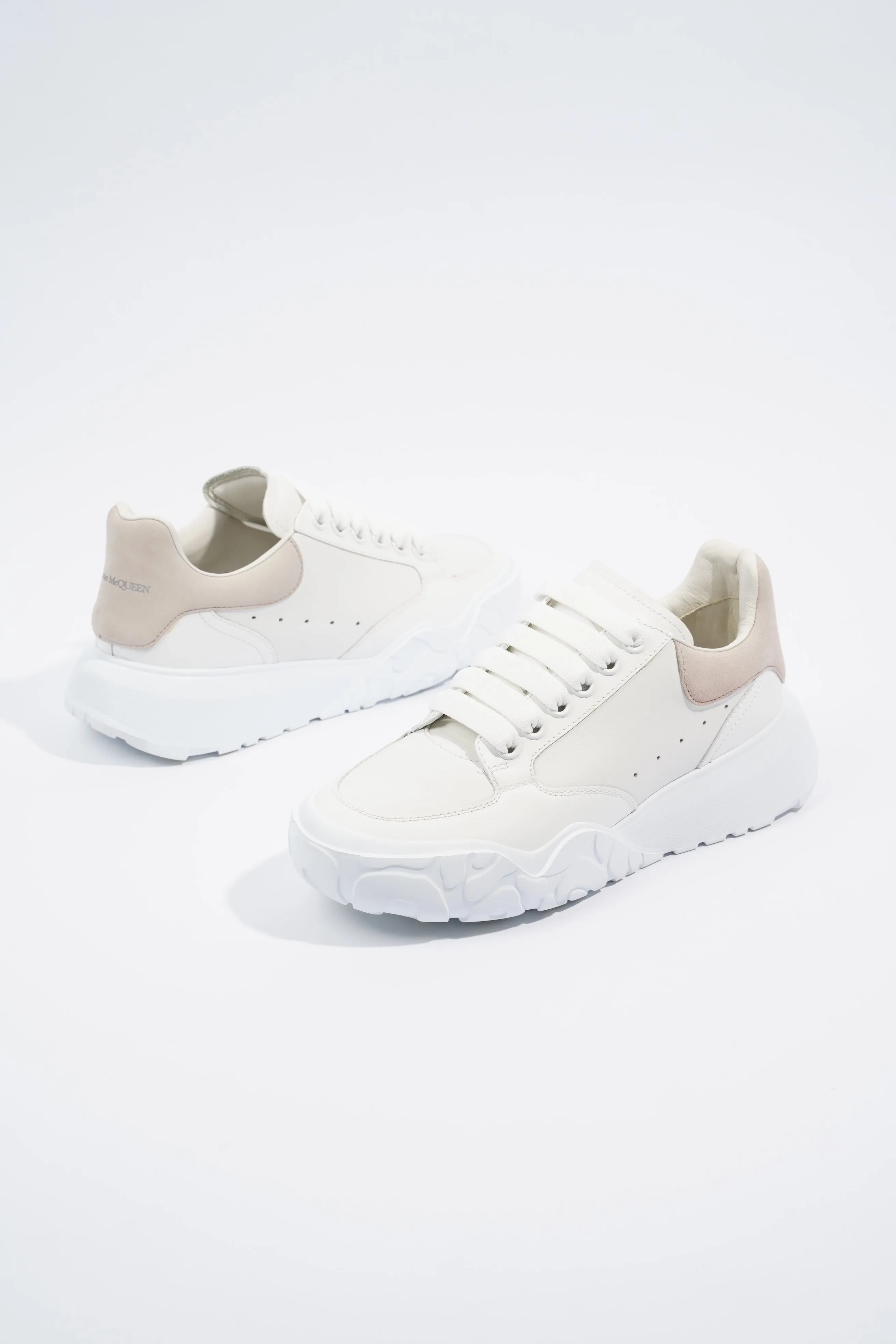 Alexander McQueen Court Sneaker White / Nude Tab EU 37.5 / UK 4.5