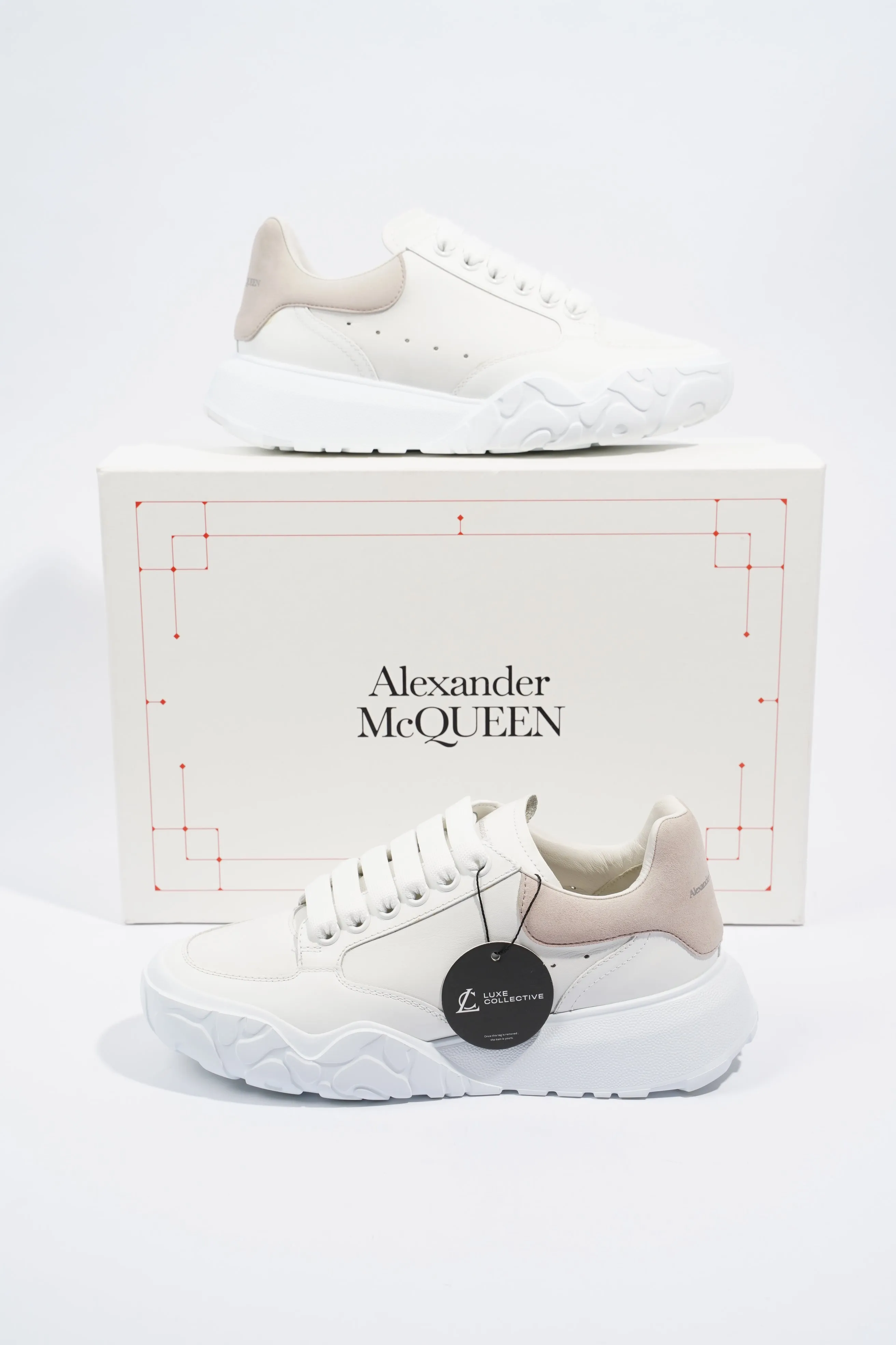 Alexander McQueen Court Sneaker White / Nude Tab EU 37.5 / UK 4.5