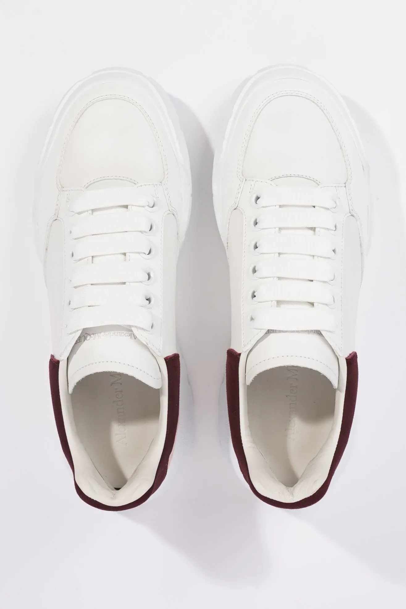 Alexander McQueen Womens Court Sneaker Burgundy Tab EU 37 / UK 4