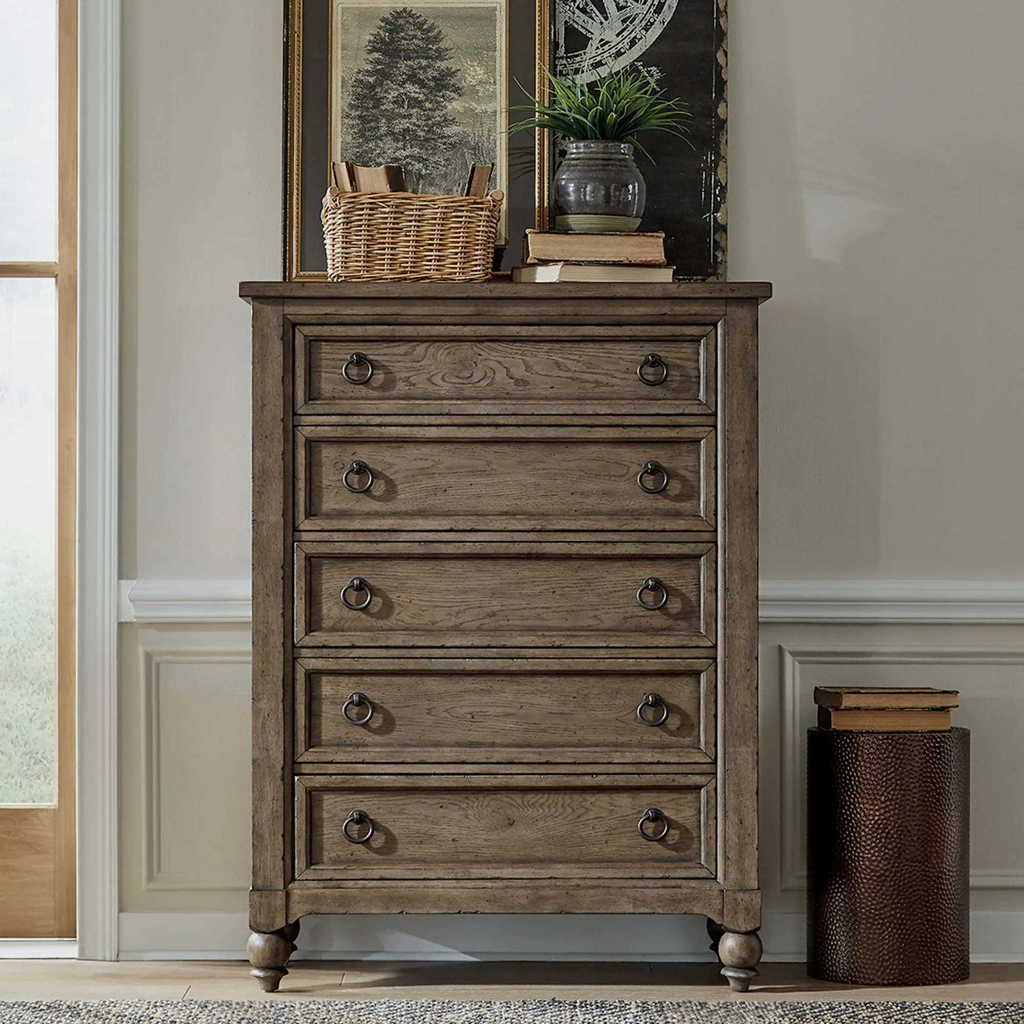 Americana Farmhouse 615-BR41 5 Drawer Chest