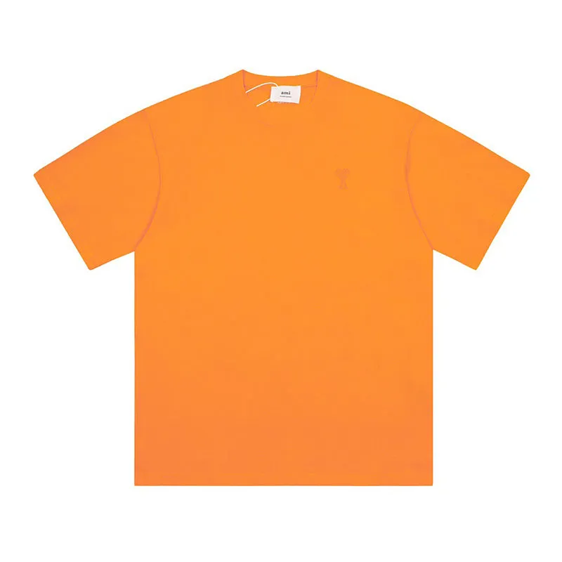 Ami Paris Ami de Coeur Organic Cotton T-Shirt Orange