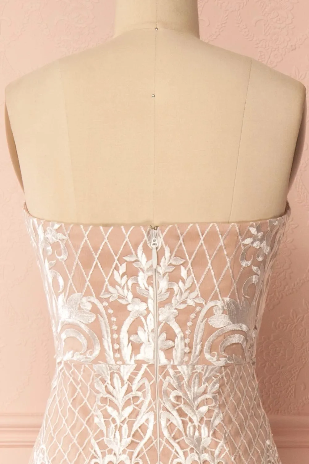 Angélique | Beige Embroidered Dress