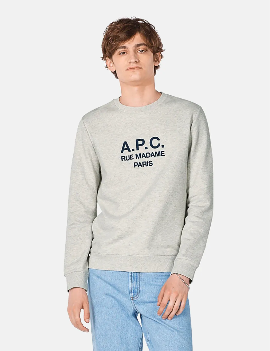 A.P.C. Rufus Sweatshirt (Embroidered Logo) - Grey Heather