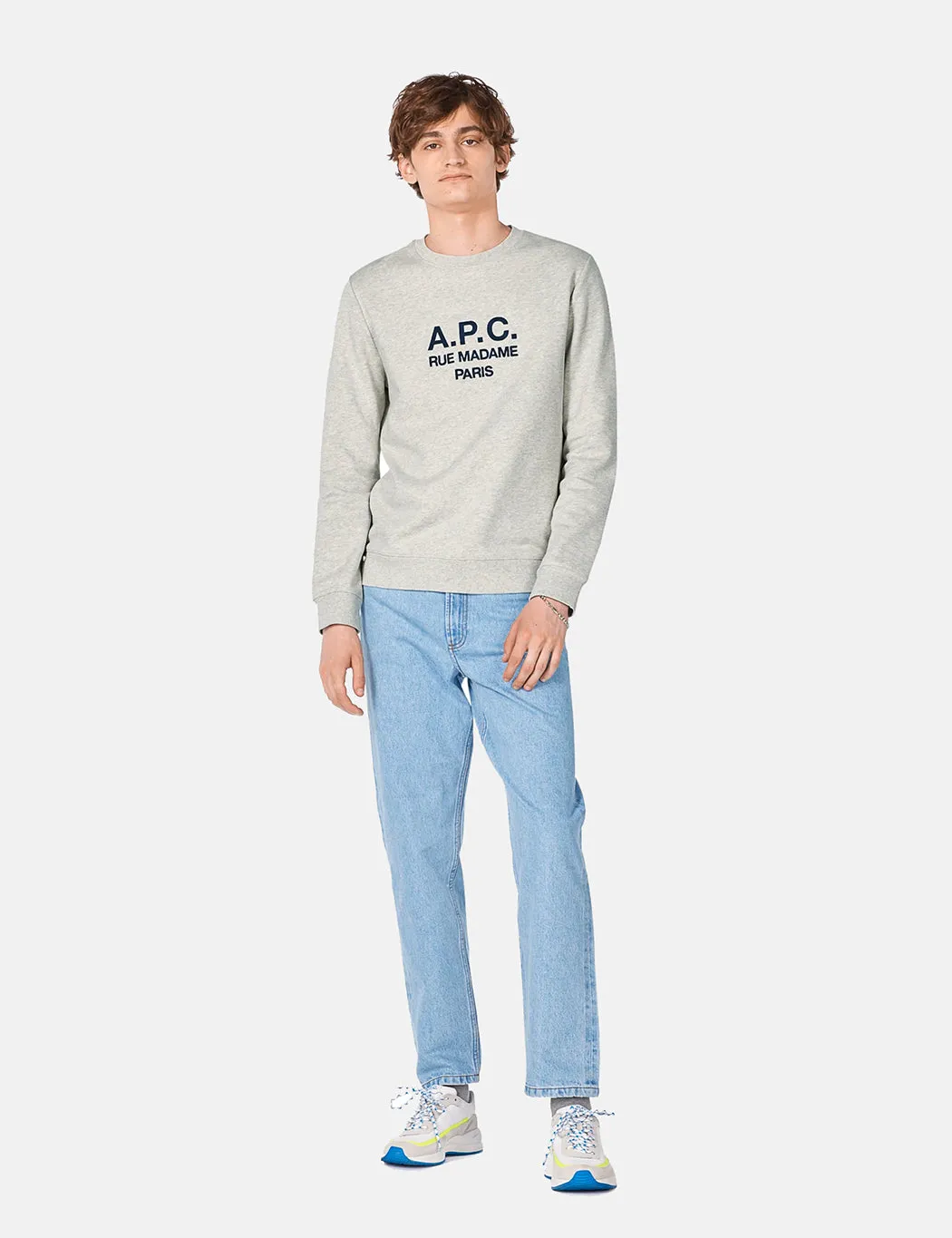 A.P.C. Rufus Sweatshirt (Embroidered Logo) - Grey Heather