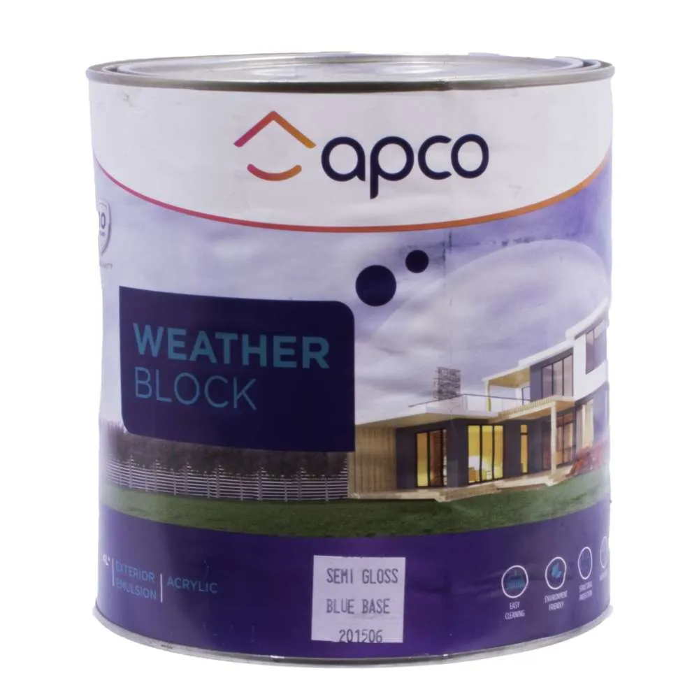 Apco Weatherblock Semi Gloss Acrylic Blue Base 4L