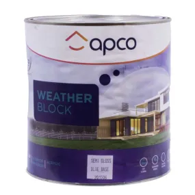 Apco Weatherblock Semi Gloss Acrylic Blue Base 4L