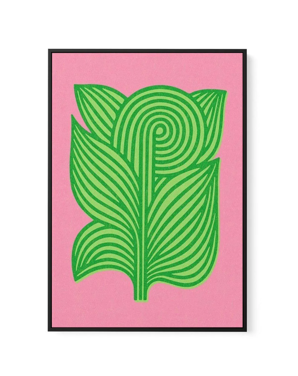 Art De La Feuille Verte | Framed Canvas Art Print