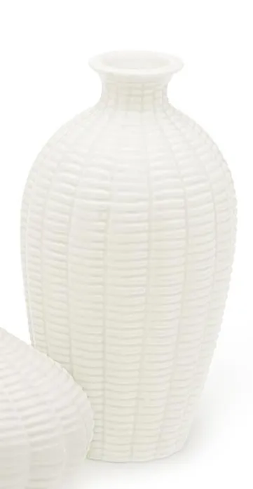 Artisan Carvings White Ceramic Vase