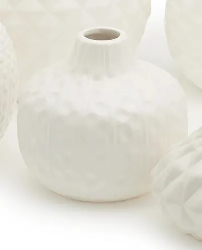 Artisan Carvings White Ceramic Vase