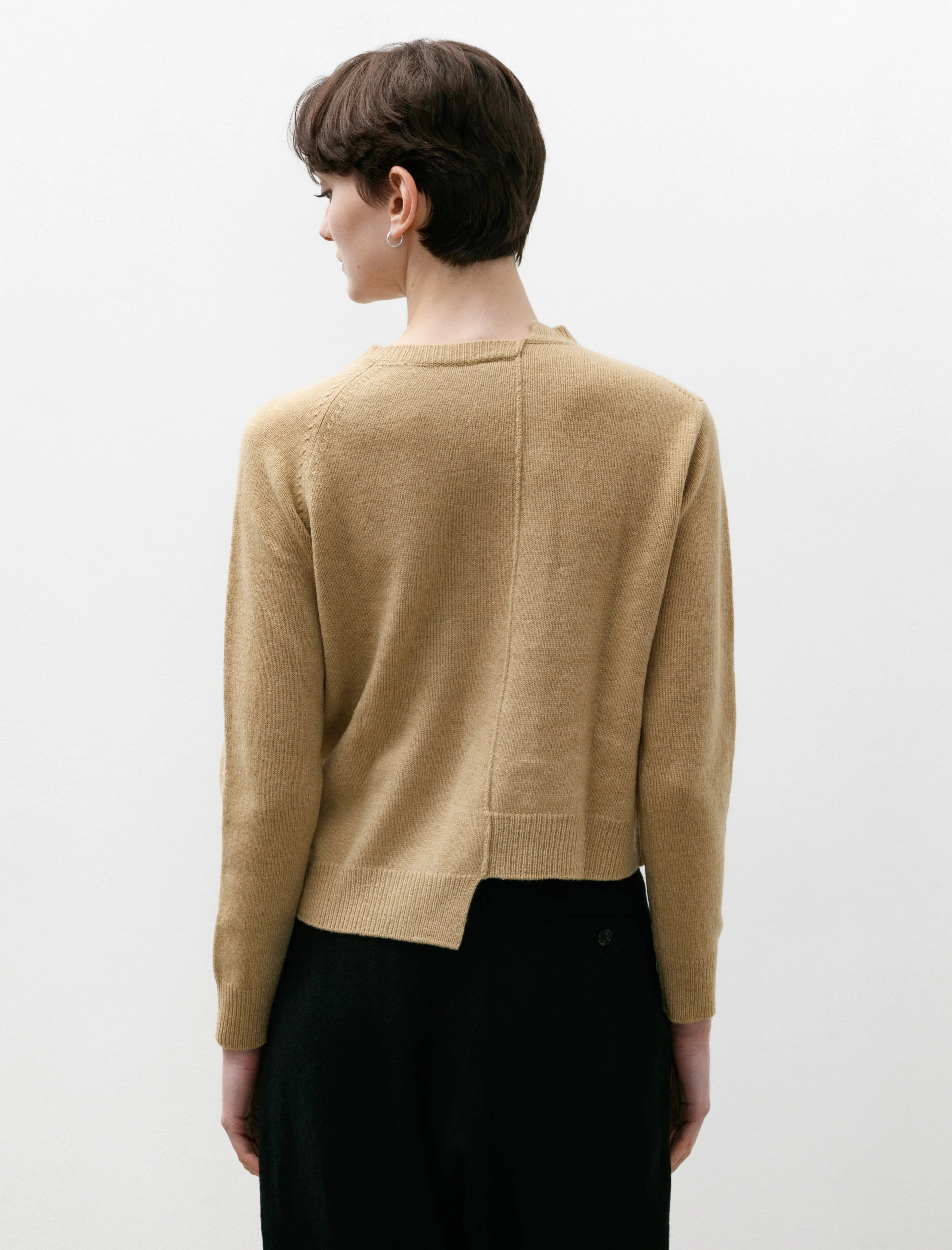 Asymmetry Y's Cardigan Beige