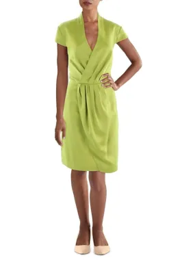 Avril Womens Faux Wrap Short Wrap Dress