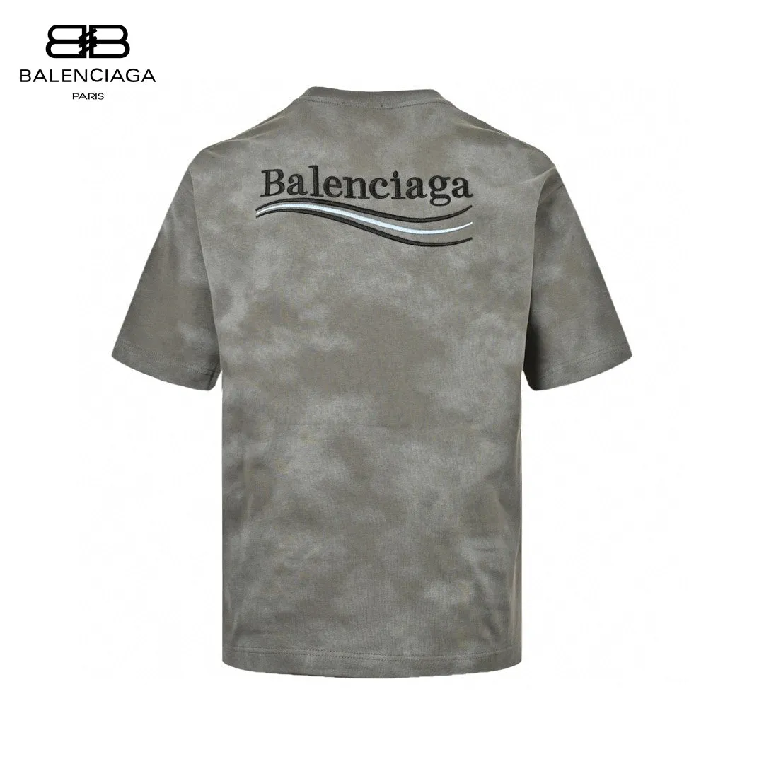 Balenciaga Tie-Dye Logo T-Shirt (Grey)