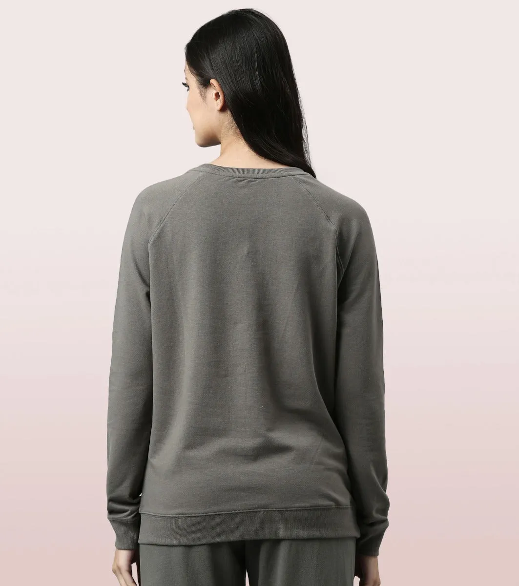 Basic Sweat | Long Sleeve Basic Pop Over Sweatshirt With Mindful Graphic