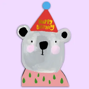 Bear Shaped Greetings Card by Eleanor Bowmer