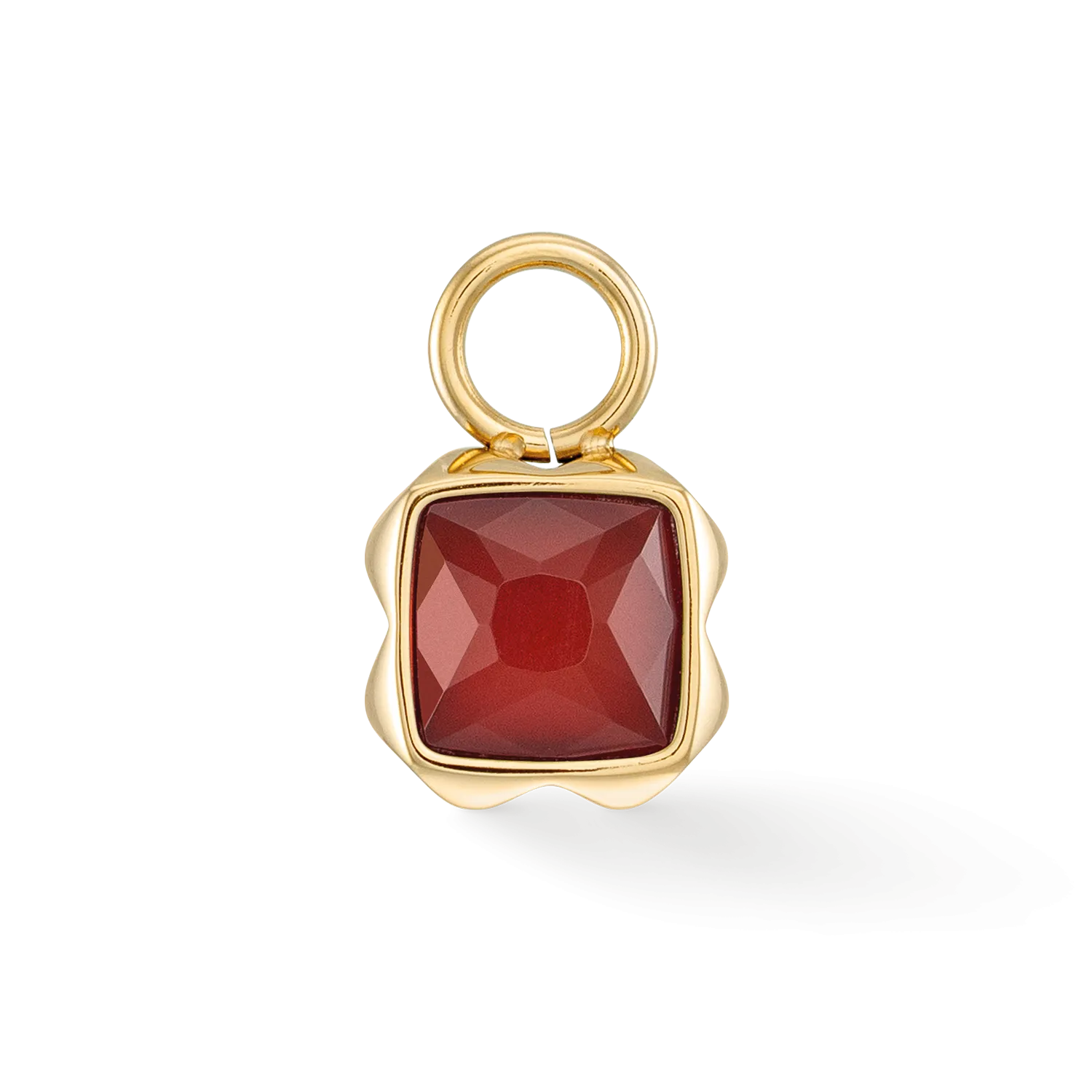 Birthstone January Charm Red Agate Gold