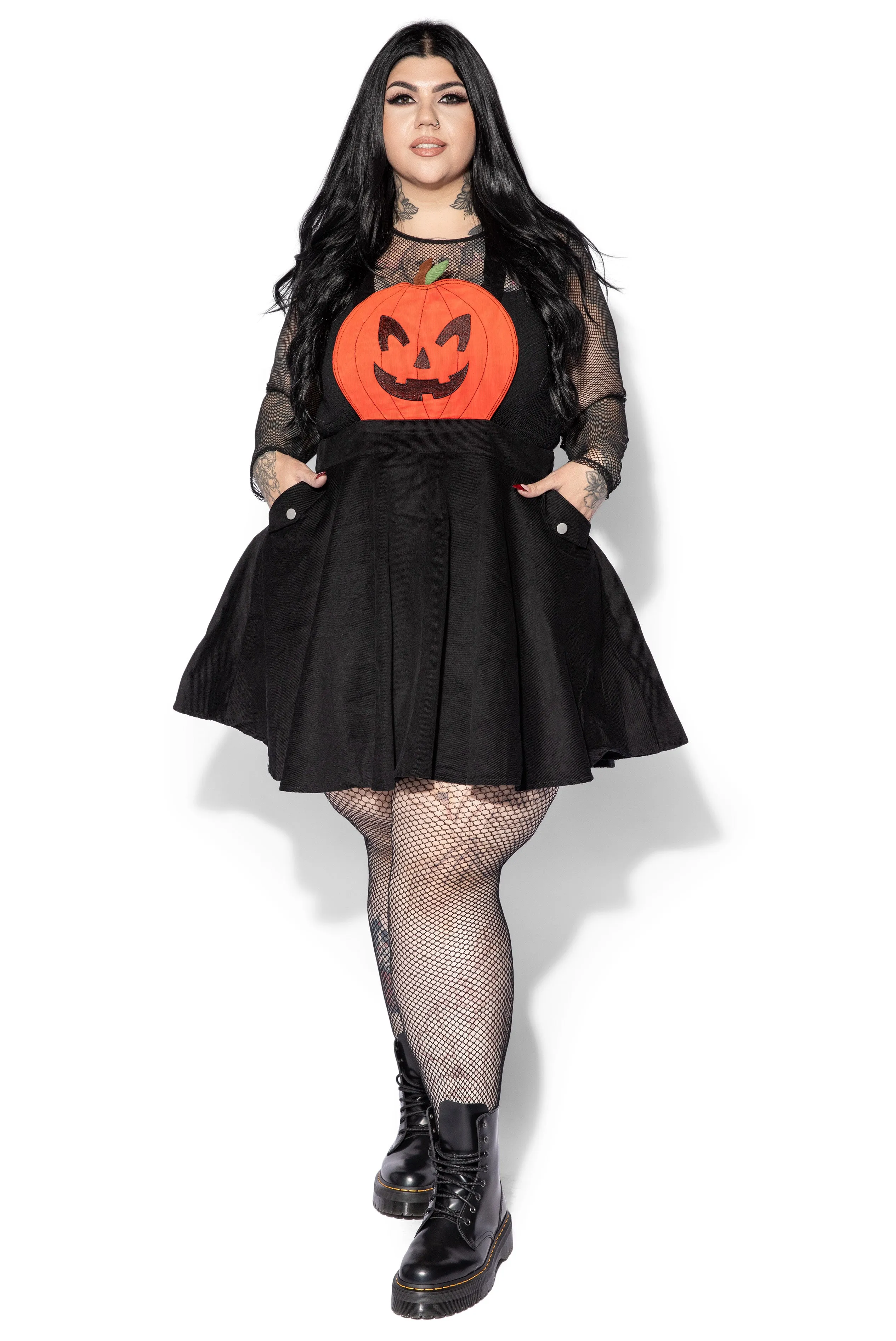 Black & Orange Jack-O-Lantern Pinafore