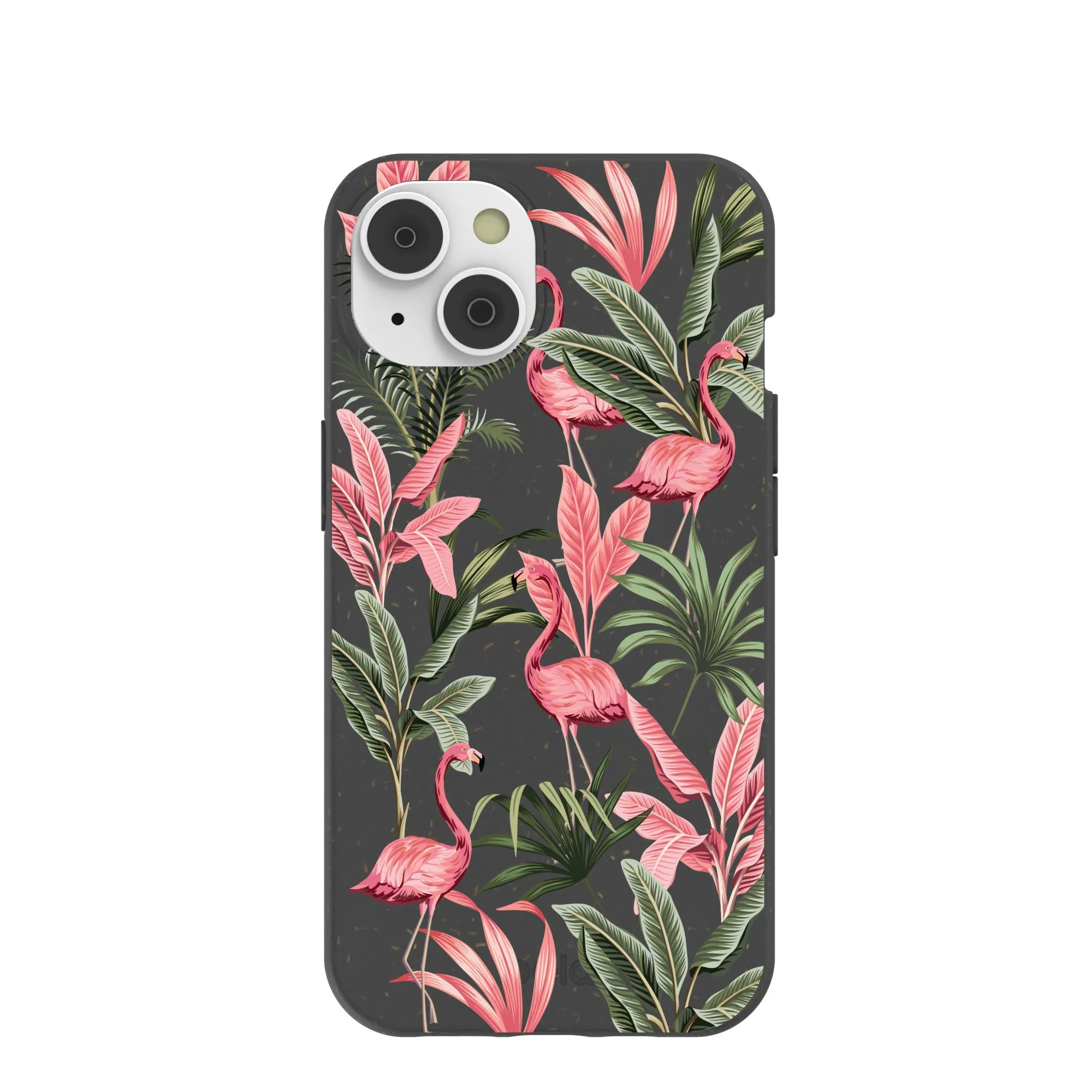 Black Flamingo Party iPhone 14 Case with MagSafe Module