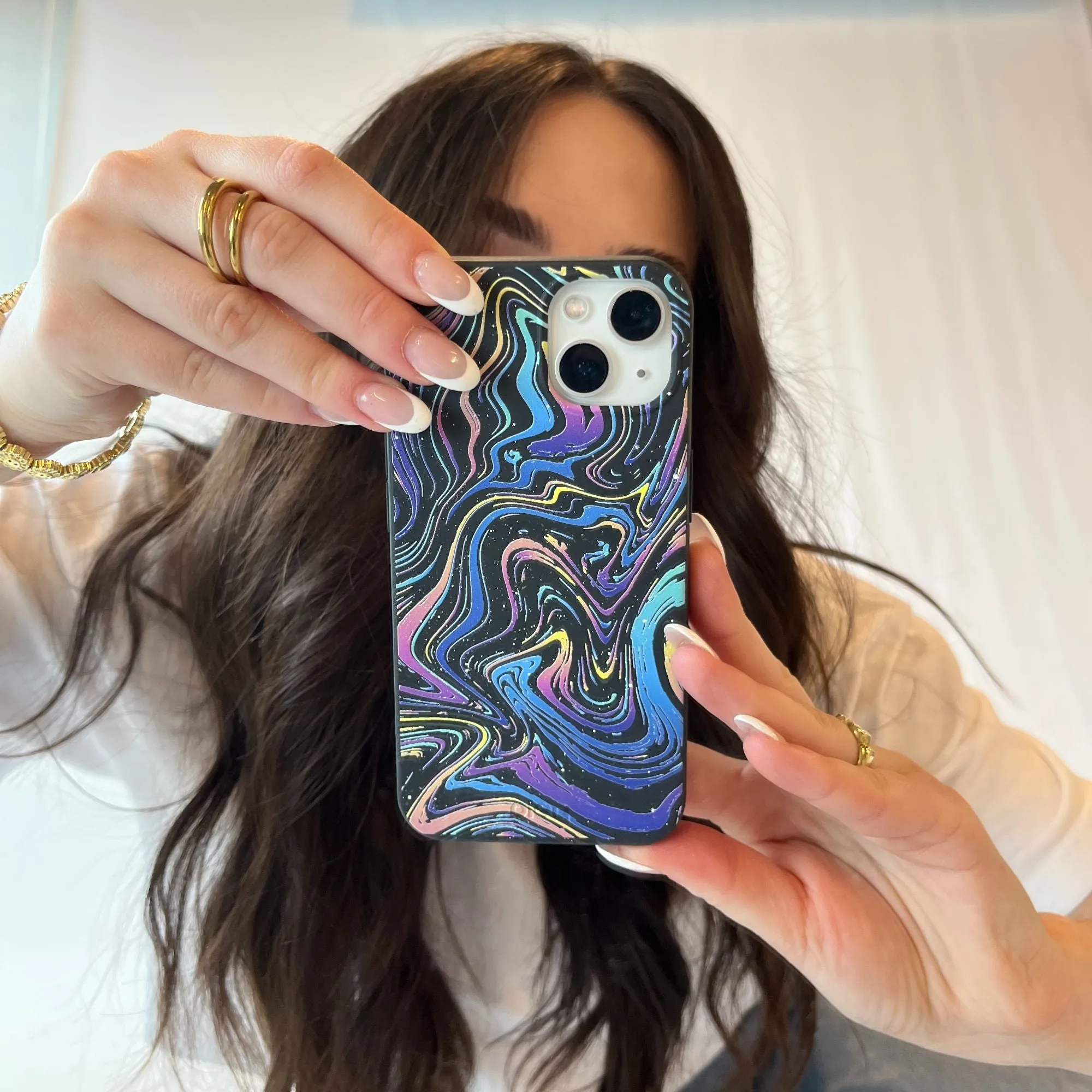 Black Galaxy Swirls Google Pixel 6a Case