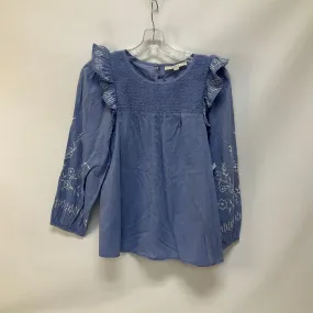 Blue Top Long Sleeve Loft, Size S