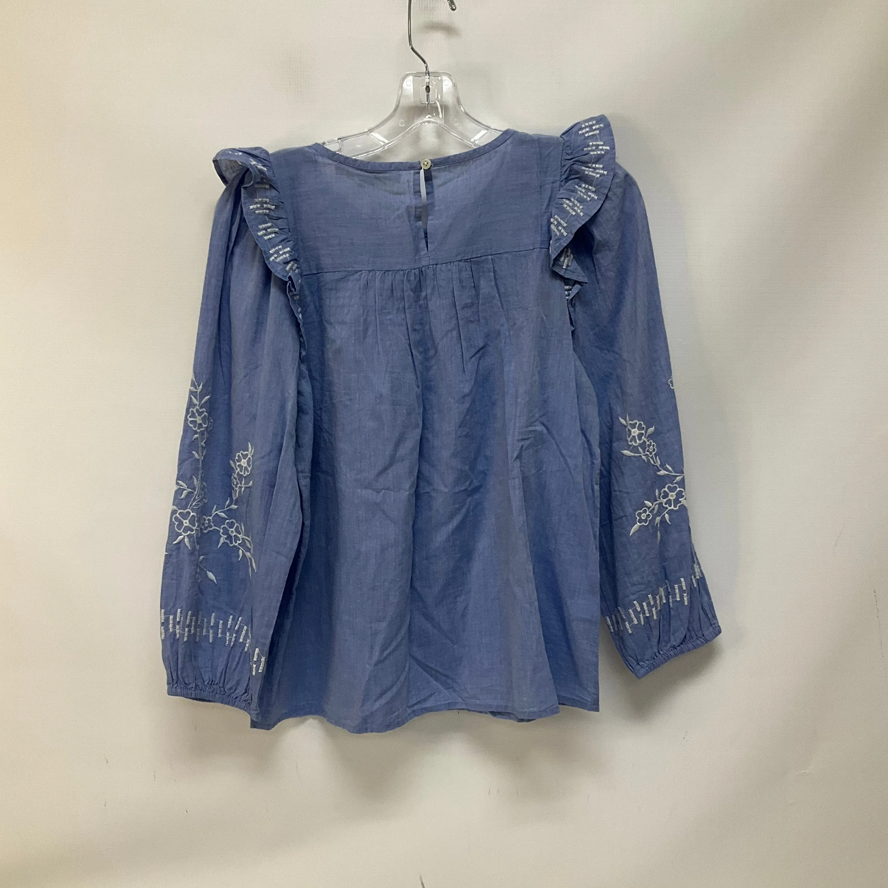 Blue Top Long Sleeve Loft, Size S