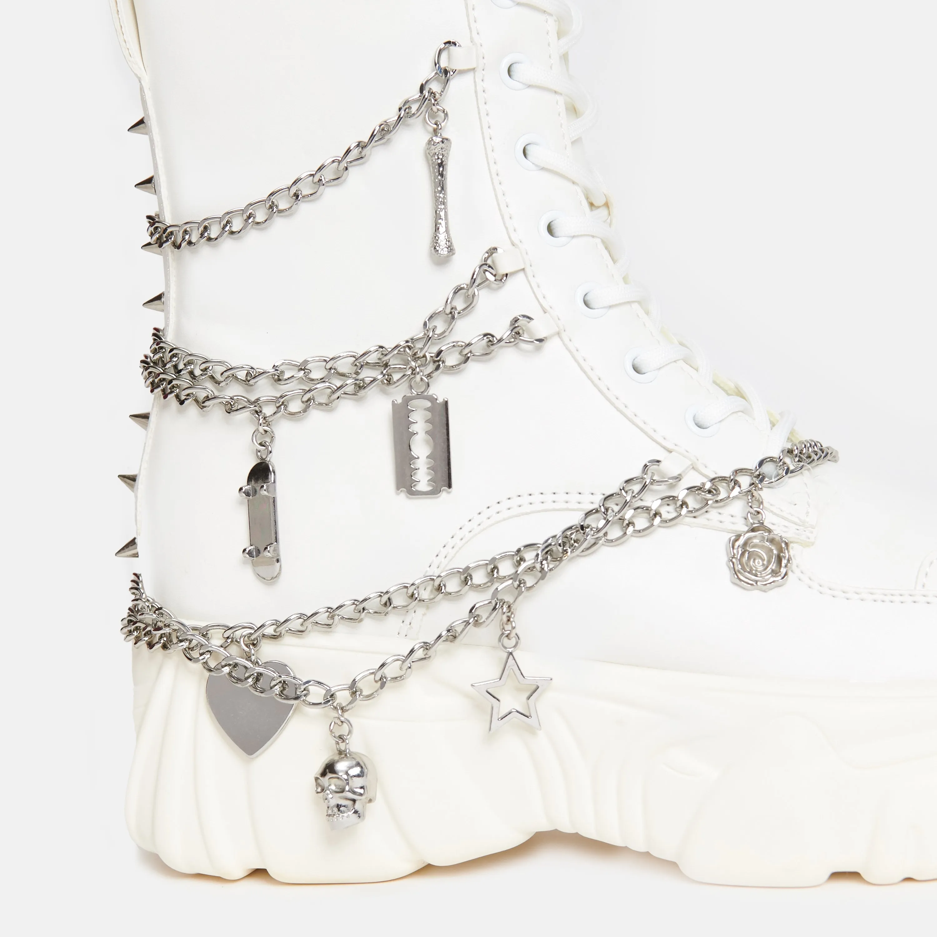 Boned Catch White Mystic Charm Boots