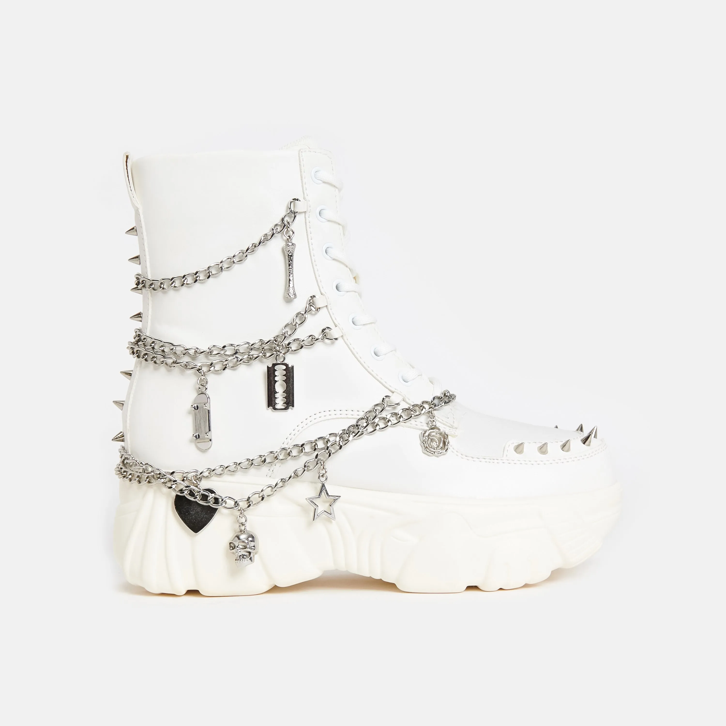 Boned Catch White Mystic Charm Boots