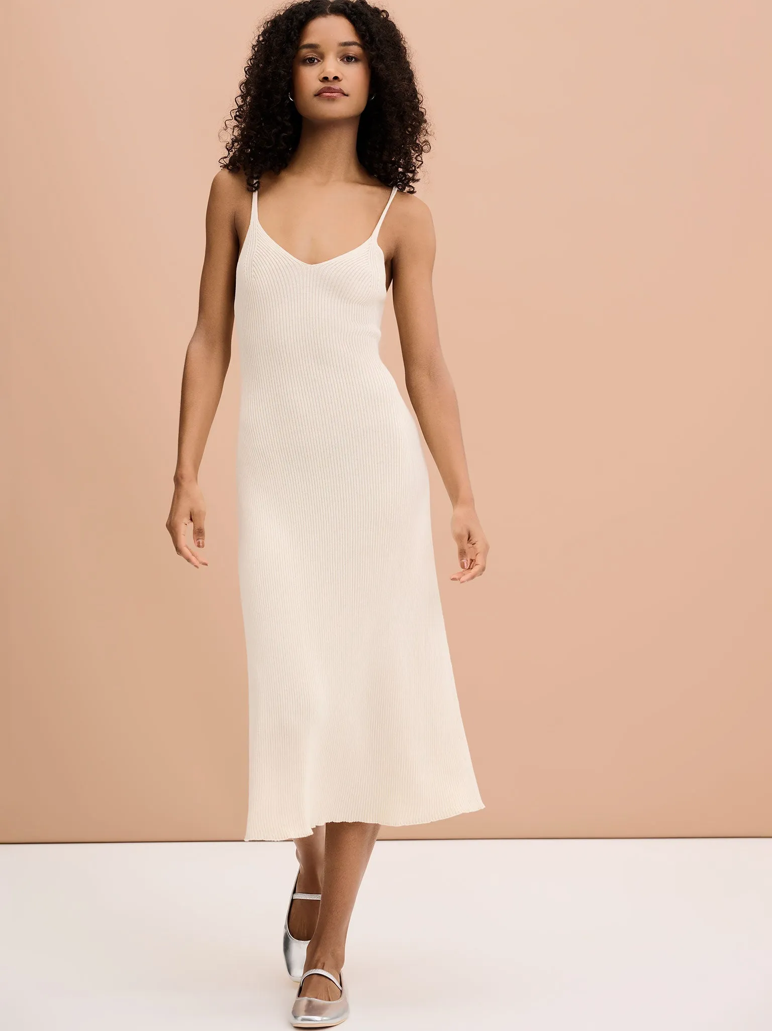 Brackley Knitted Cami Dress in Cream