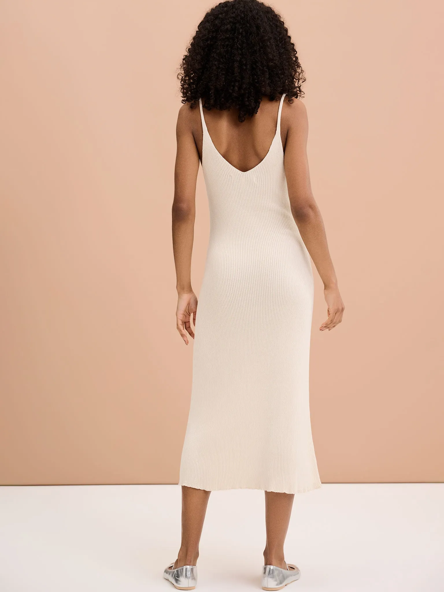 Brackley Knitted Cami Dress in Cream