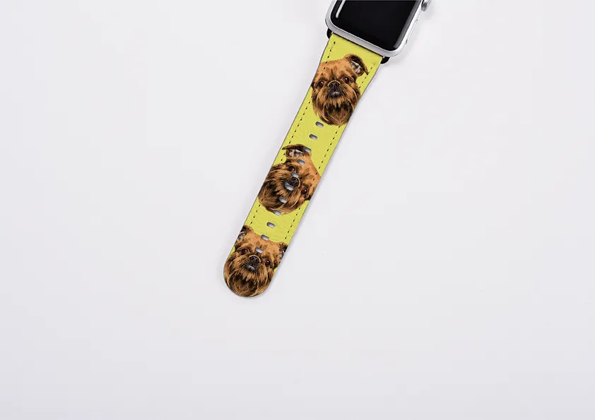 Brussels Griffon Bright Yellow Apple Watch Strap