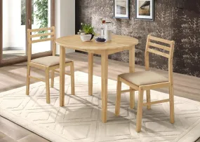 Bucknell 3-Piece Dining Set With Drop Leaf Natural And Tan