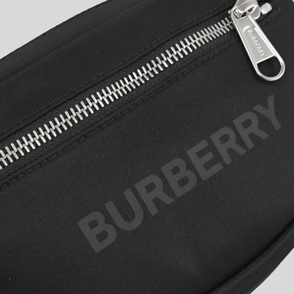 BURBERRY Cannon Branded Nylon Belt/Crossbody Bag Black 80528871