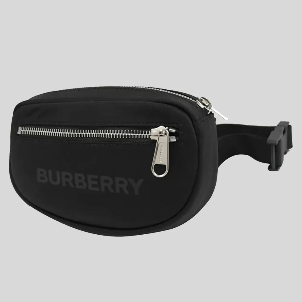 BURBERRY Cannon Branded Nylon Belt/Crossbody Bag Black 80528871