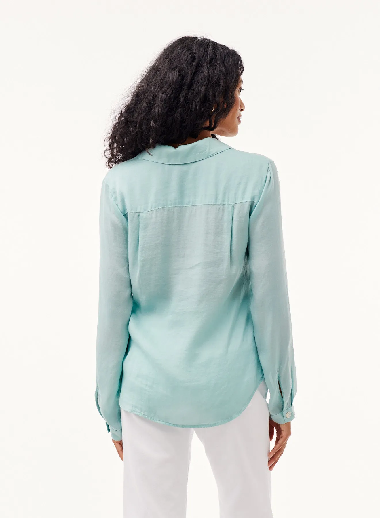 Cambria Pocket Button Down Top