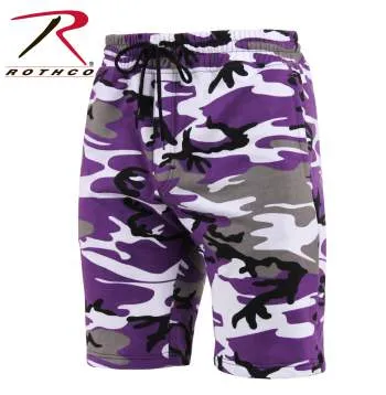 Camo And Solid Color Sweatshorts