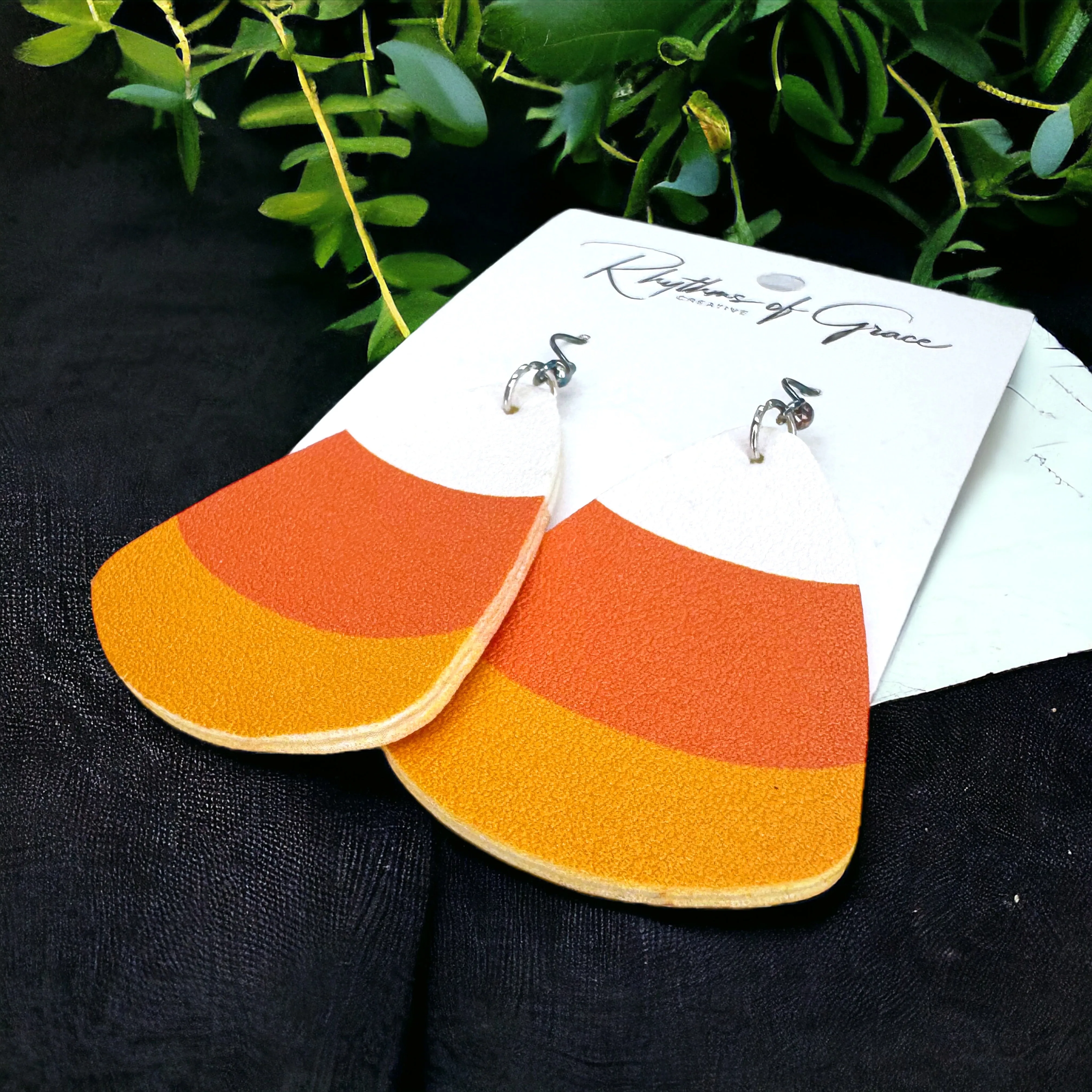 Candy Corn Earrings - Candy Corn Accessories, Halloween Accessories , Halloween Earrings, Not So Scary Halloween, Candy Earrings