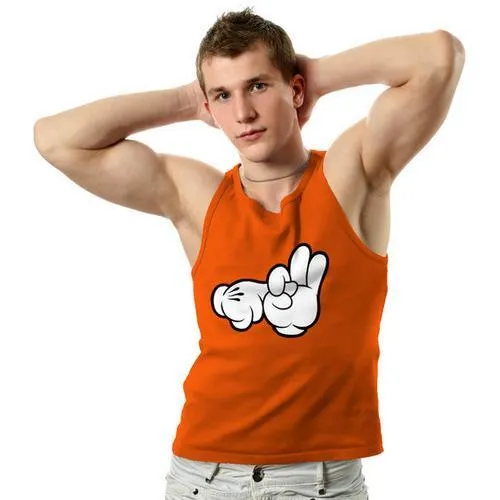 Cartoon Hand Sex Shape Men Tank Top