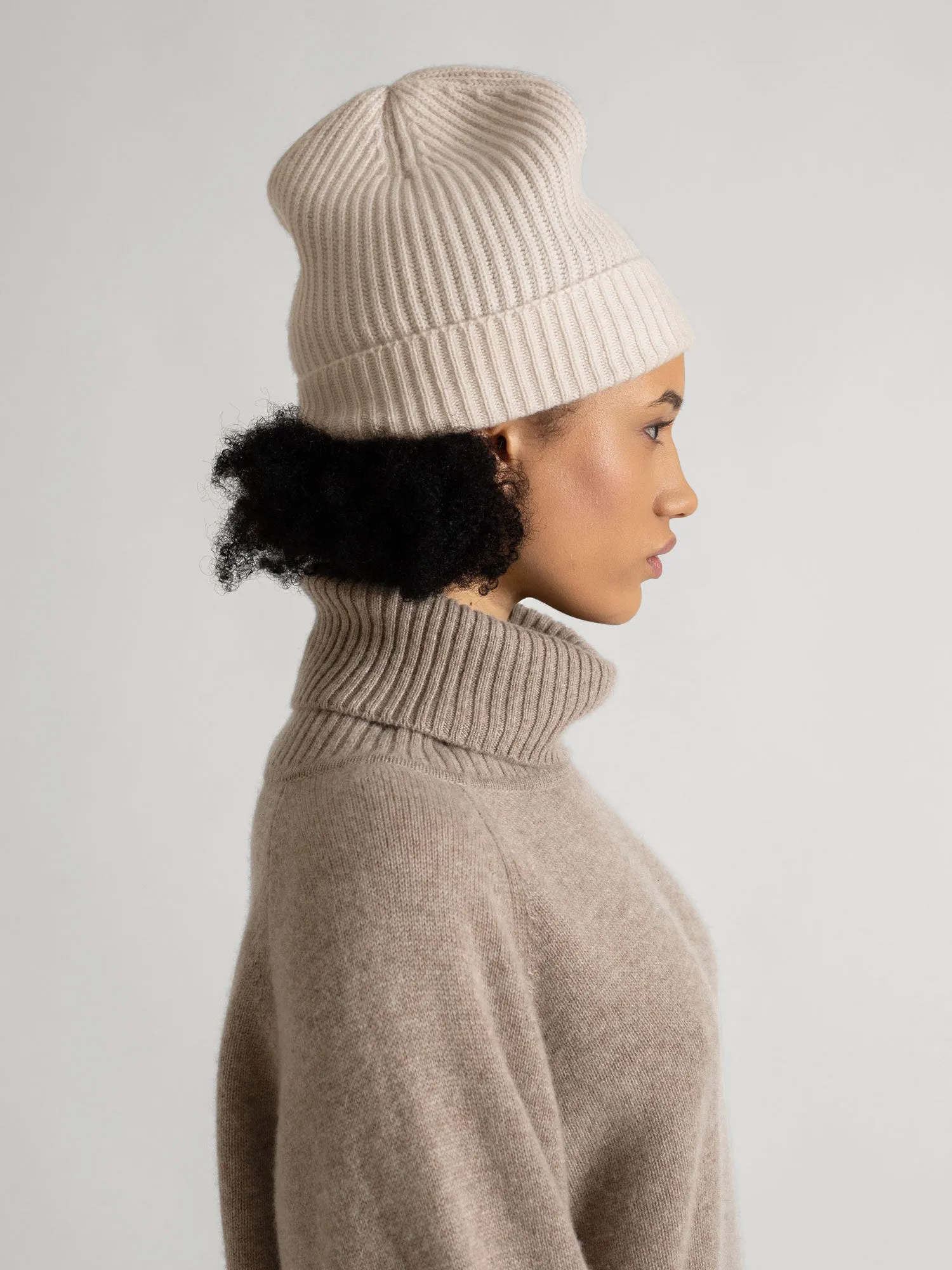 Cashmere beanie "Elli" - pearl